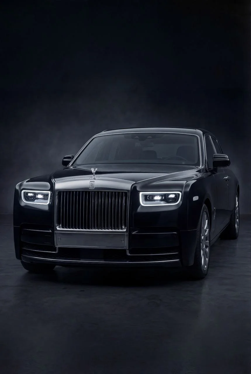 Rolls-Royce Phantom saloon chauffeur vehicle — black exterior, BRAND Chauffeurs luxury saloon class for up to 3 passengers in London